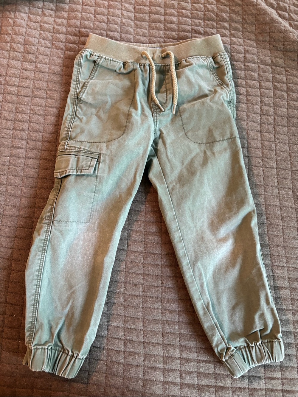 Bundle of Baby Gap olive chino joggers and Cat & Jack long sleeve tee, size 3T